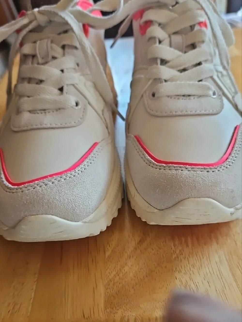 Coach C143 Women's White Sneaker with Pink Accents and Suede Trim